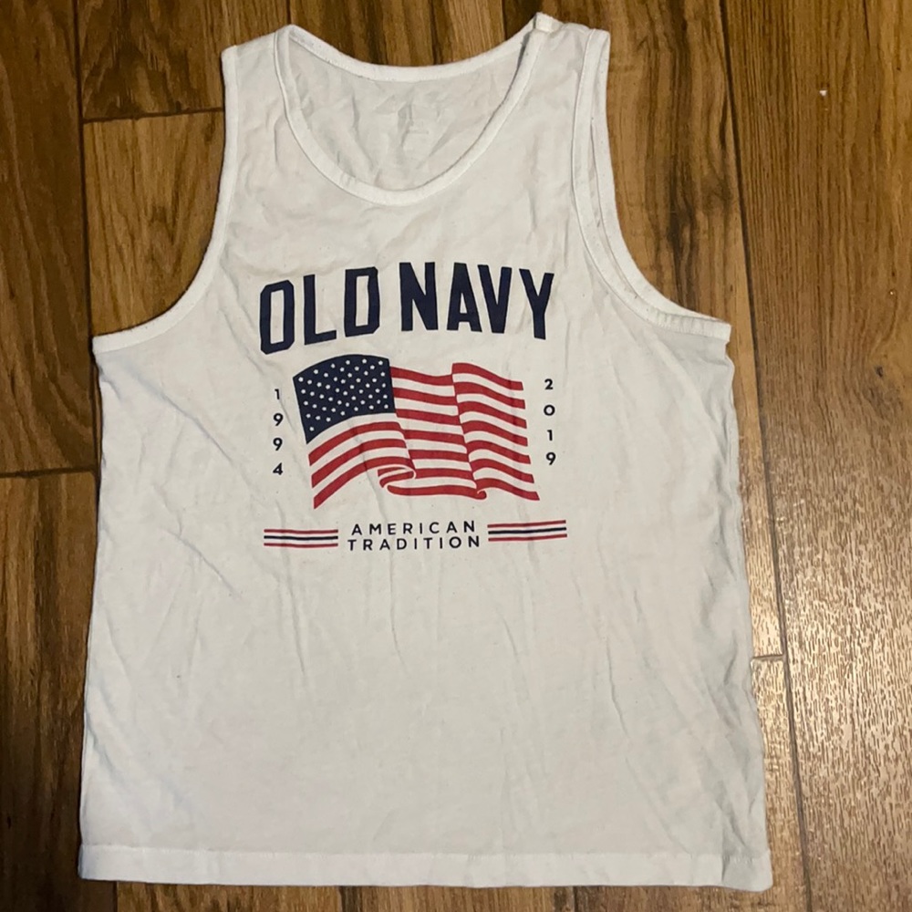 Old Navy Flag Tank in White